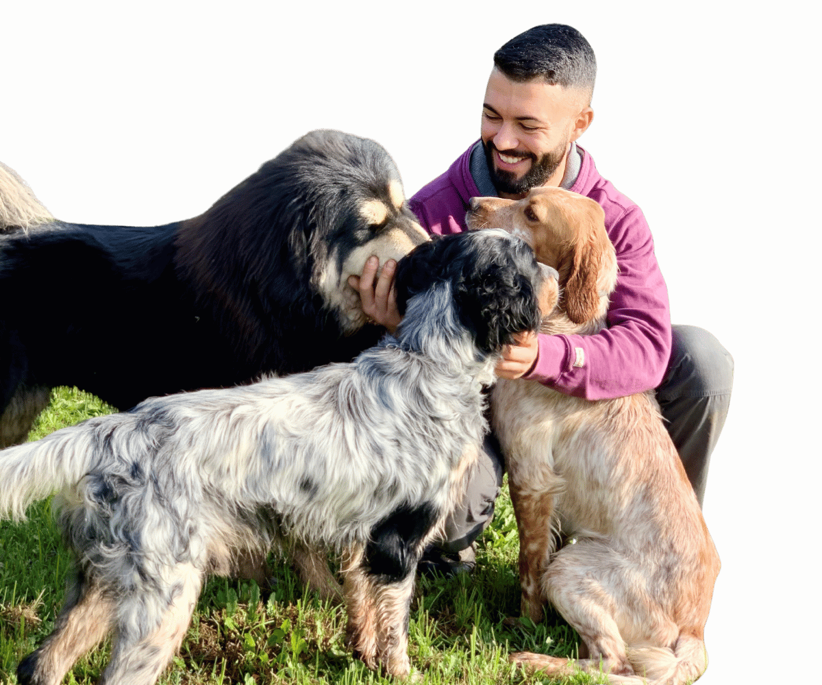 Vincenzo De Rosa con i suoi cani