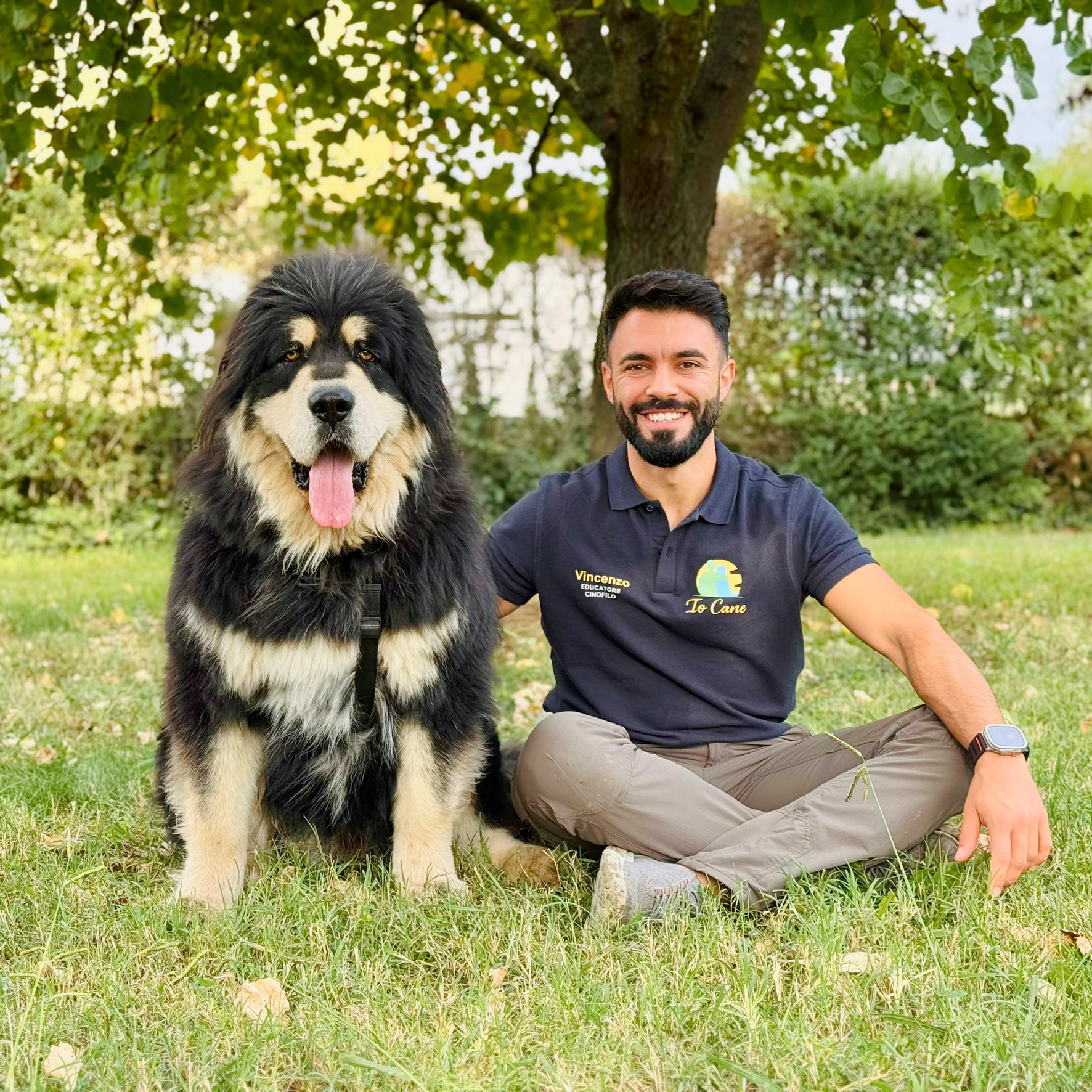 Vincenzo De Rosa con il suo cane